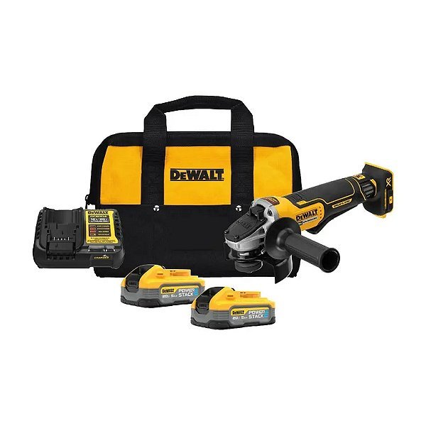 combo amoladora + 2 bat + cargador dewalt dcg413h2ar