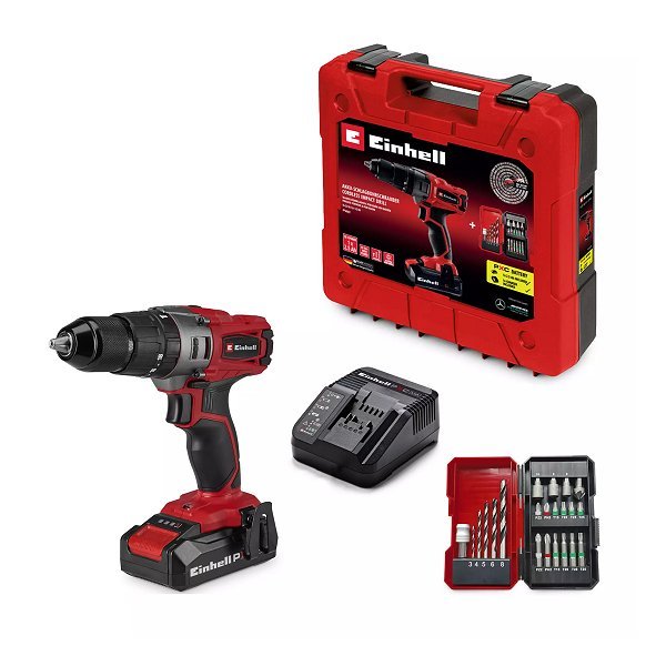 taladro inalambrico + cargador +1 bateria+22 accesorios einhell 4514220