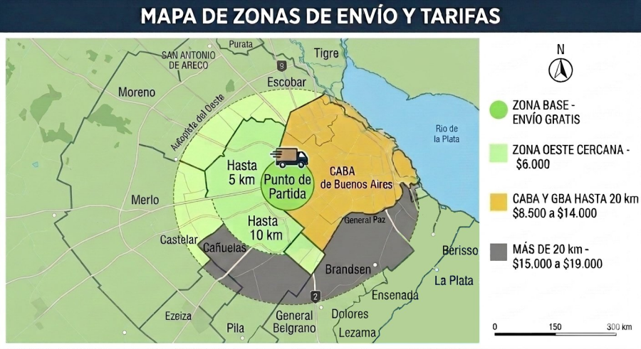 Zonas de envíos de Albatros Máquinas industriales